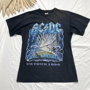 Vintage Cotton Deluxe AC/DC Ballbreaker 1996 Tour Short Sleeve Shirt Size Large